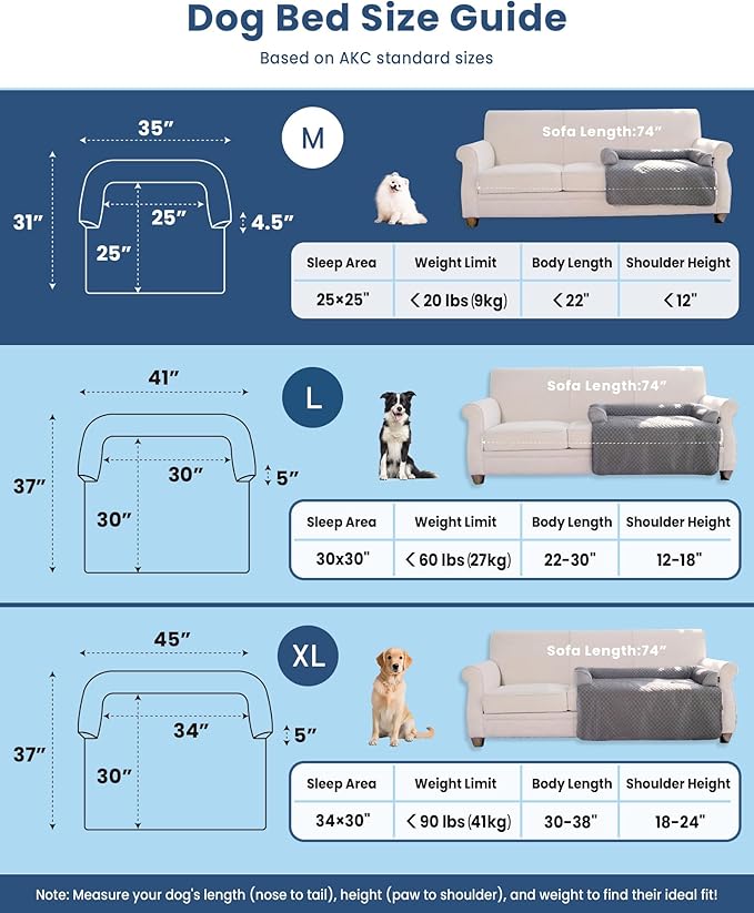 Medium Cooling Dog Bed – 35 x 31 inch Waterproof Couch Cover - Image 2