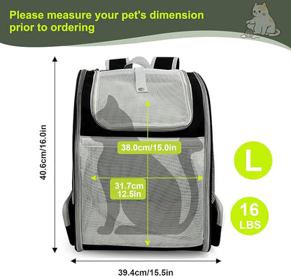 halinfer Backpack to Carry Cat and Small Puppy up to 16 Pounds, Breathable Pet - Image 2