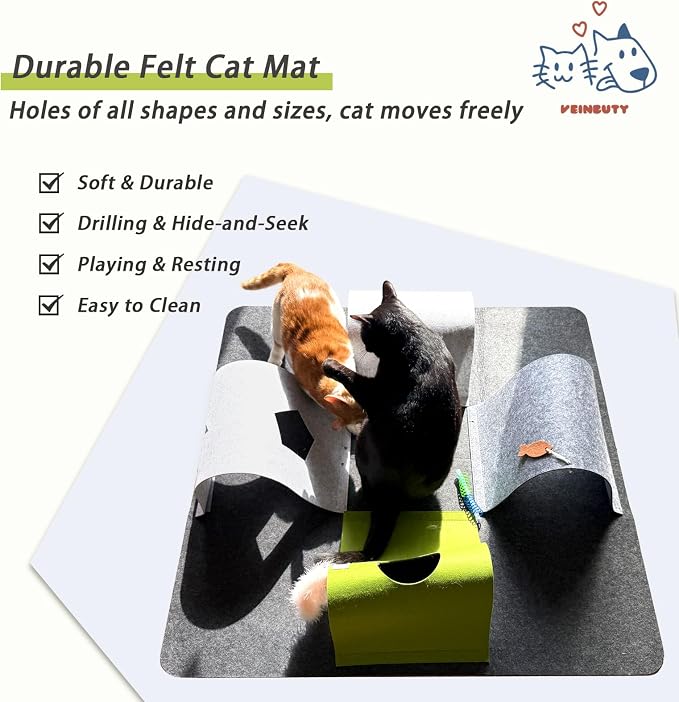 Interactive Cat Tunnel Toys for Indoor Cats, 4-Way Felt Cat Tunnel Play Mat - Image 5