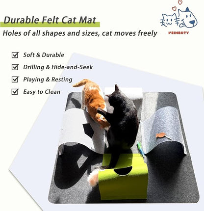 Interactive Cat Tunnel Toys for Indoor Cats, 4-Way Felt Cat Tunnel Play Mat - Image 5