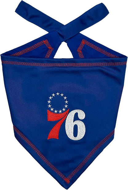 Pets First NBA Philadelphia 76ERS TIE Bandana, Size Small/Medium. Dog Bandana by PETSFIRST