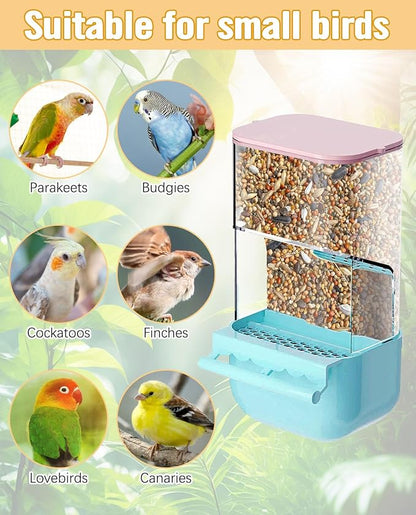 BNOSDM No Mess Bird Cage Feeders Automatic Bird Feeder Parrot Cage Accessories - Image 9