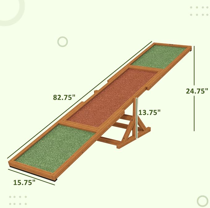 PawHut Wooden Dog Agility Seesaw - Image 7