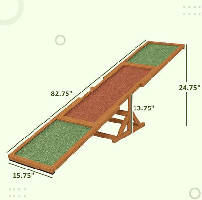 PawHut Wooden Dog Agility Seesaw - Image 7