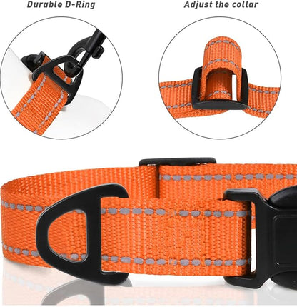 TagME Reflective Nylon Dog Collars, Adjustable Classic Pet Collar - Image 4