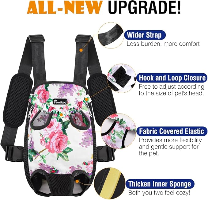Pawaboo Adjustable Dog Carrier Purses, Pet Front Cat Travel Bag Dog Carrier - Image 4