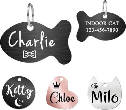 Ultra Joys Cat ID Tag Personalized Pet Tags, Durable Stainless Steel Small Pet by UltraJoys