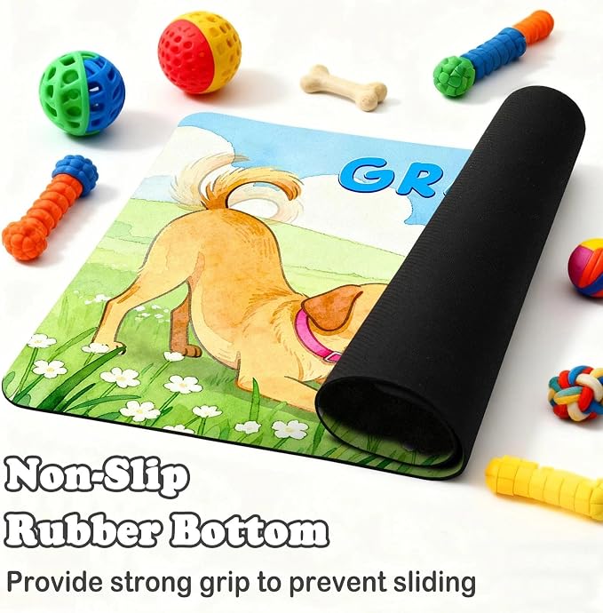 Dog Food Mat for Floors Absorbent, Pet Food Mat, Dogs Greetings Quick Dry Dog - Image 3