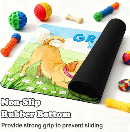 Dog Food Mat for Floors Absorbent, Pet Food Mat, Dogs Greetings Quick Dry Dog - Image 3