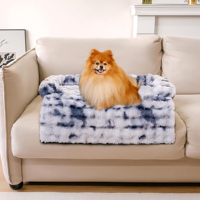FUNNY FUZZY Pet Fluffy Fuzzy Couch Cover, Calming Washable Dog Bed Sofa by FUNNYFUZZY