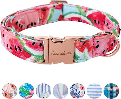 Unique Style Paws Dog Collar Metal Buckle Watermelon Cute Collar by Uniquestylepaws
