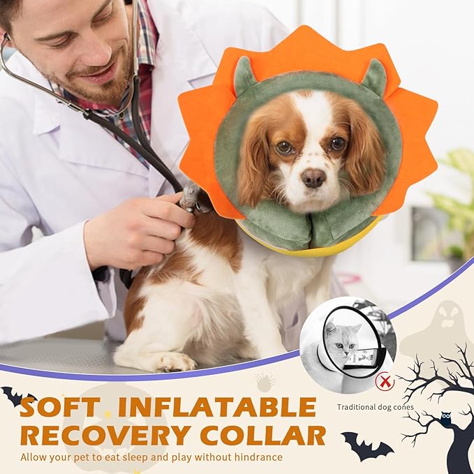 IEUUMLER Inflatable Recovery Dog Collar, Protective Donut Cone, Adjustable Soft - Image 5