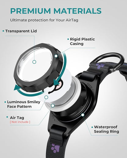 Dog Collar with Airtag Holder, IP67 Waterproof Reflective AirTag Dog Collars - Image 4