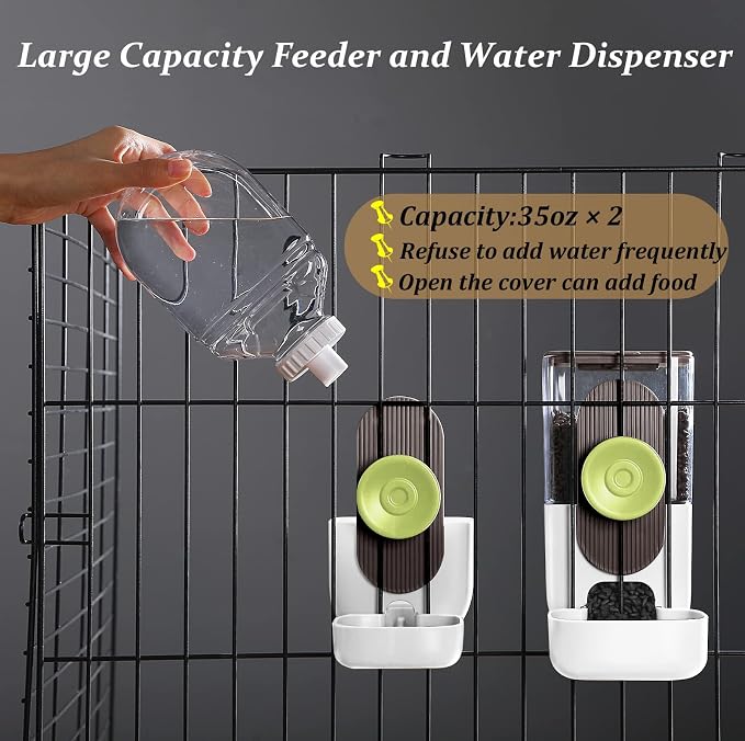 Kenond Hanging Automatic Pet Food Water Dispenser, 35oz Rabbit Feeder Guinea - Image 4