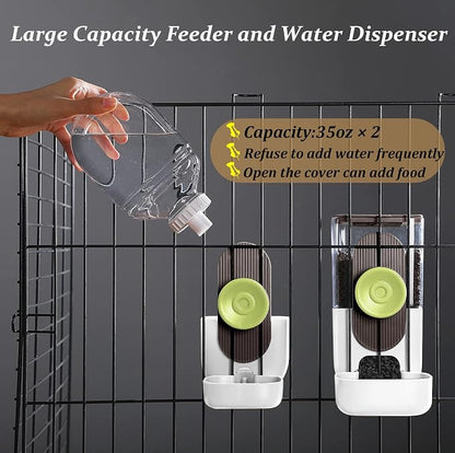 Kenond Hanging Automatic Pet Food Water Dispenser, 35oz Rabbit Feeder Guinea - Image 4