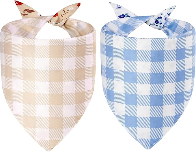 Spring Dog Bandanas XLarge 2PCS, 4 Pattern Summer Floral Scarf - Image 2