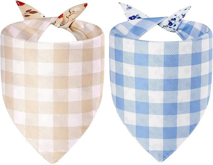 Spring Dog Bandanas XLarge 2PCS, 4 Pattern Summer Floral Scarf - Image 2