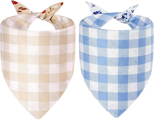 Spring Dog Bandanas XLarge 2PCS, 4 Pattern Summer Floral Scarf - Image 2
