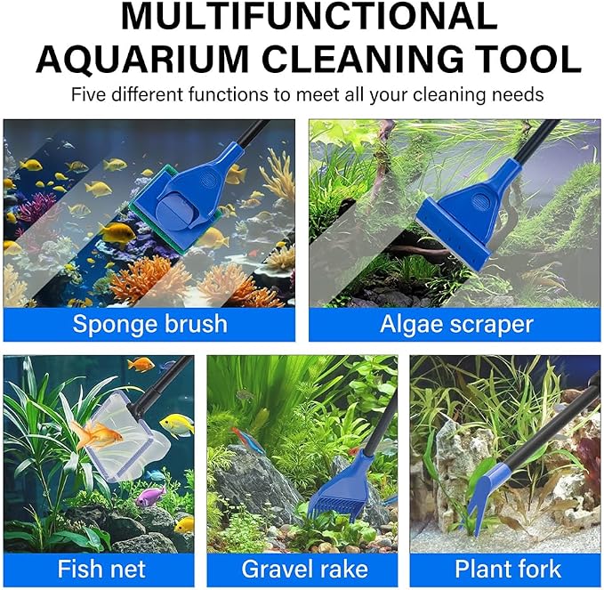 5 in 1 Fish Tank Cleaner Kit Aquarium Cleaning Tools - Image 2