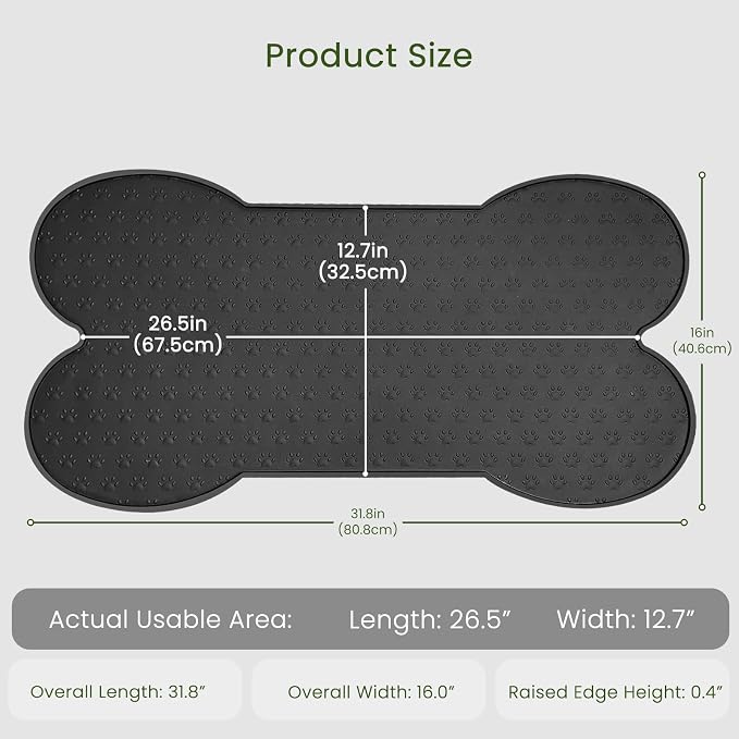 Dog Food Mat Anti-Slip Silicone Dog Bowl Mat Thicker Pet Placemat Waterproof - Image 2