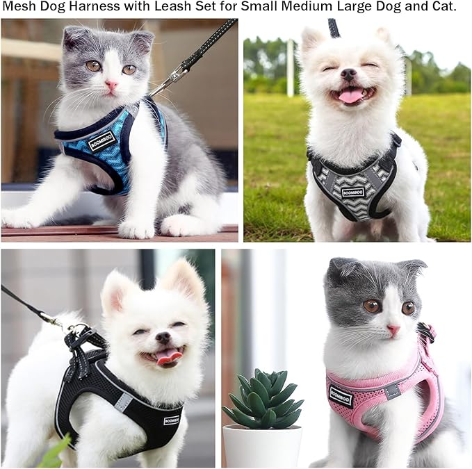 BOOMIBOO Dog Harness with Leash Set, No Pull Adjustable Reflective Step-in - Image 6