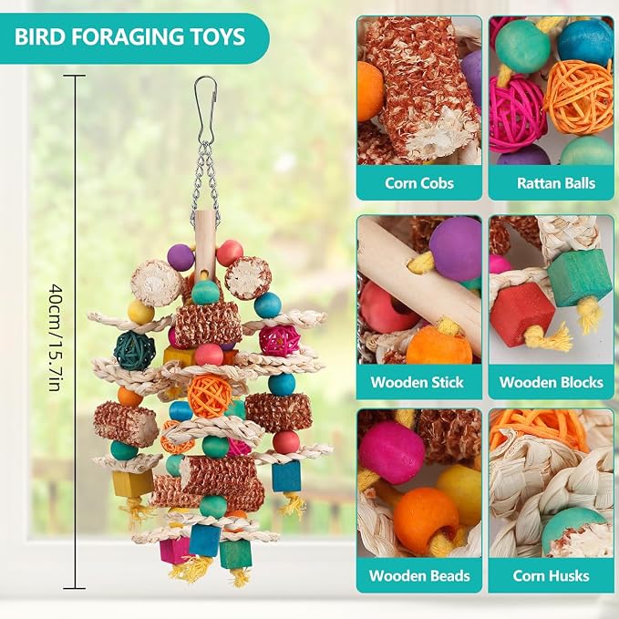 lovyoCoCo Parrot Toys Bird Toys Natural Corn Cob Bird chew Toys - Image 6
