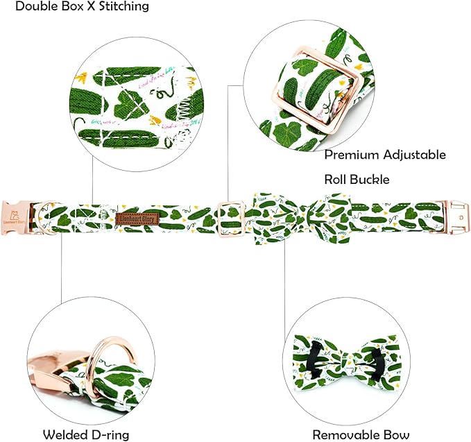 Lionheart glory Dog Bow Collar Cucumbers Print Dog Collar - Image 2