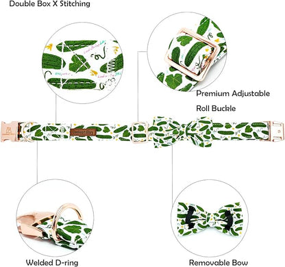 Lionheart glory Dog Bow Collar Cucumbers Print Dog Collar - Image 2