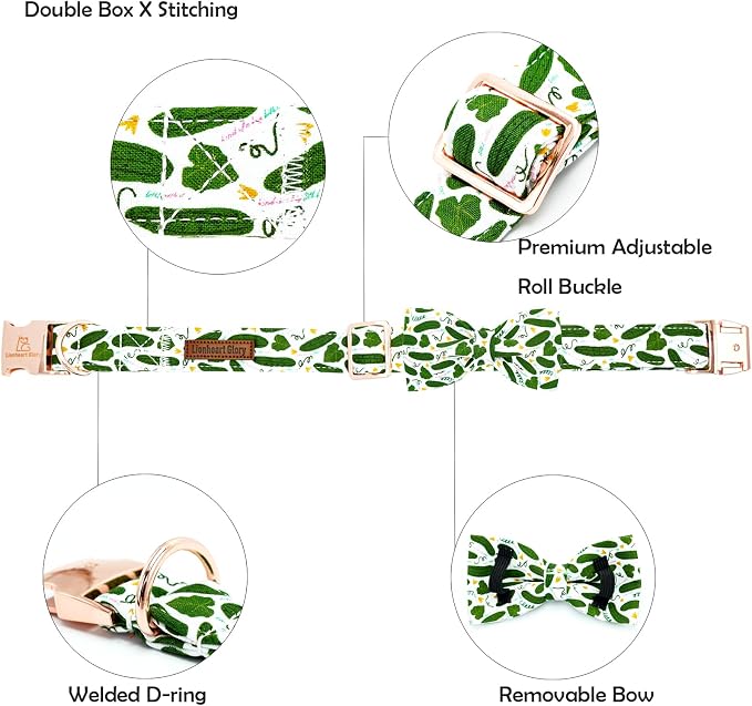 Lionheart glory Dog Bow Collar Cucumbers Print Dog Collar - Image 2