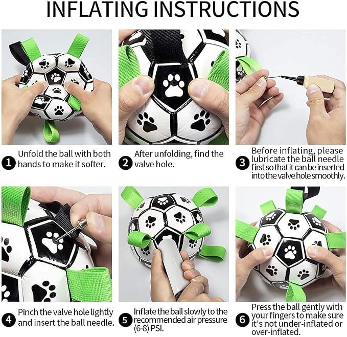 QDAN Large Dog Toys, 8 Inch Soccer Ball - Image 8