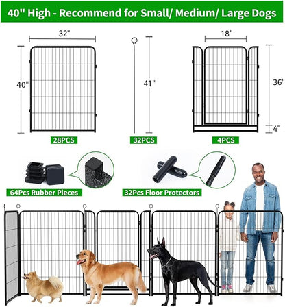 Dog Playpen Outdoor Extra Wide 32 Piece Panels Heavy Duty Dog Fence 40" Height - Image 3