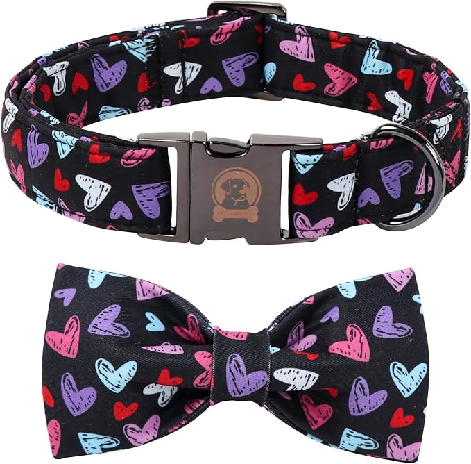 Valentines' Black Dog Collar by MrChubbyfacePetSupplies