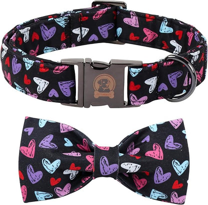 Valentines' Black Dog Collar by MrChubbyfacePetSupplies