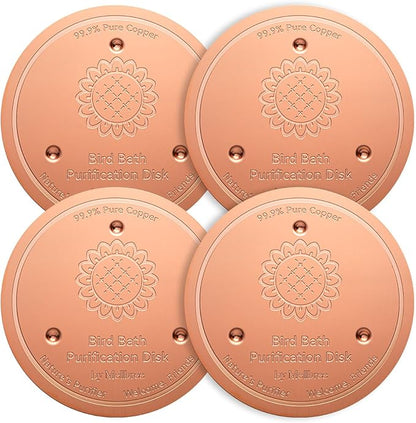 Mellbree 4-Pack Bird Bath Copper Disk, 0.6mm Reinforced 99.99% Pure Copper by Mellbree