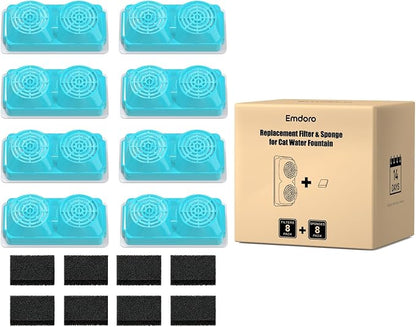 Official 8-Pack Replacement Filters and Sponges by Emdoro