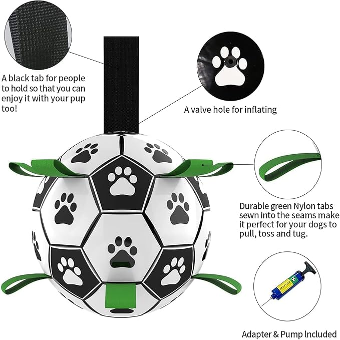 QDAN Large Dog Toys, 8 Inch Soccer Ball - Image 6