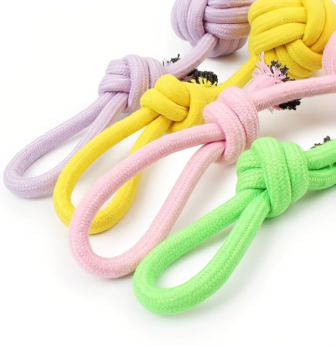 CandyColor Dog Cat Chew Rope Toy - 30cm Non-Toxic Dental Teething Toy - Image 5