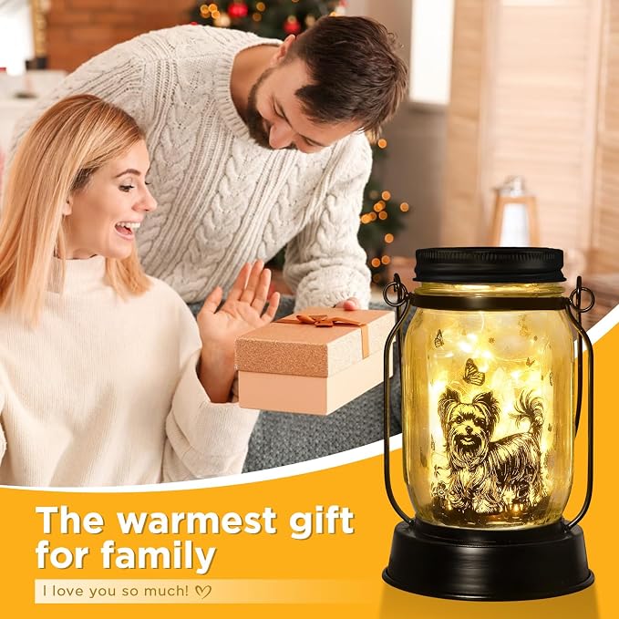 Yorkie Dog Gifts for Women/Men Yorkshire Terrier Solar Lanterns Mom Birthday - Image 3