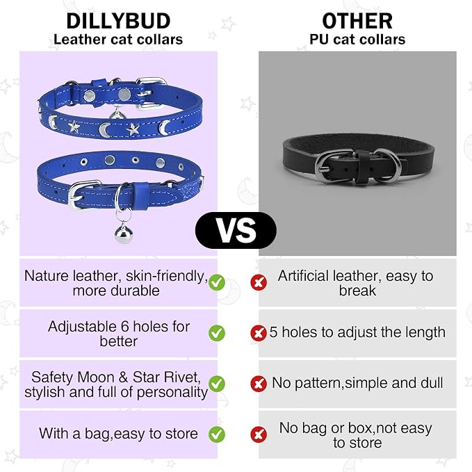Leather Cat Collars for Boy Girl Cats - Image 5