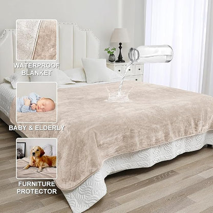 Waterproof Blanket for Beds – Ideal for Couch & Pets Splash Proof Sherpa Throw - Image 3