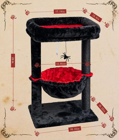 SYANDLVY Gothic Cat Tree with Coffin Bed - Image 2