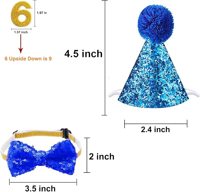 Christmas Pet Party Jazz Hat and Blingbling Bow Tie Breakaway Collar Set - Image 2