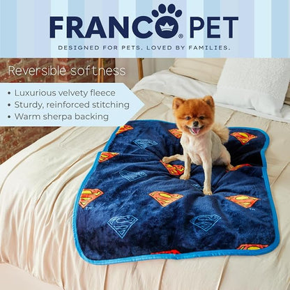 Franco Pet Superman DC Comics Super Soft Cozy Waterproof Sherpa-Backed Blanket - Image 5