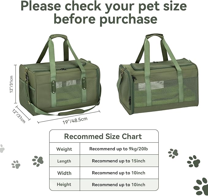 Petsfit 19x12x12 Pet Carrier for Large Cats, Soft-Sided Small Dog Travel Carrier - Image 4