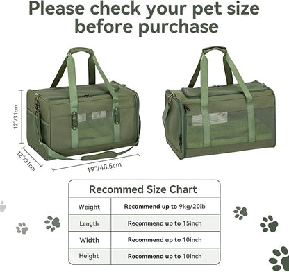 Petsfit 19x12x12 Pet Carrier for Large Cats, Soft-Sided Small Dog Travel Carrier - Image 4