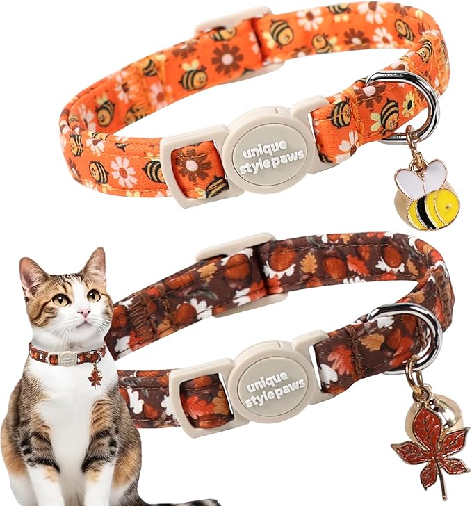 Unique style paws 2 Pack Autumn Halloween Kitten Collar Breakaway by Uniquestylepaws