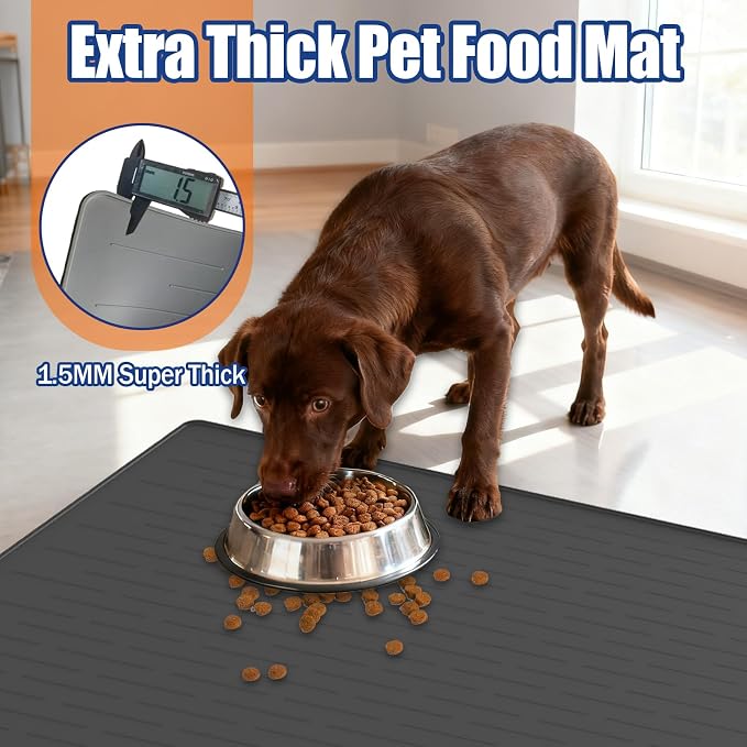40"x30" XXL Silicone Dog Feeding Mat, 1.5MM Extra Thick Dog Bowl Mat - Image 5