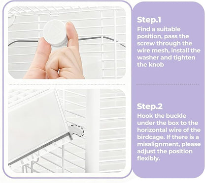 mini&moe Bird Bath for Cage, 4 in 1 Multifunction Birds House/Bath/Litter - Image 4