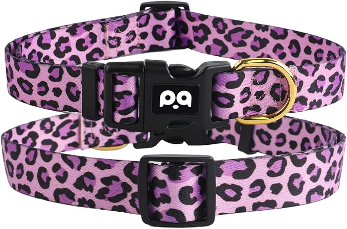 QQPETS Adjustable Soft Dog Collar: Print Flower Pink Multicolor Cute Patterns - Image 8