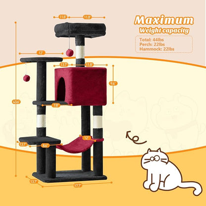 Sweetcrispy 44 Inch Cat Tree Tower, Cat Climbing Tower - Image 6